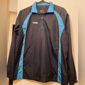 Spieler Men's Windbreaker in Black with Blue Highlights